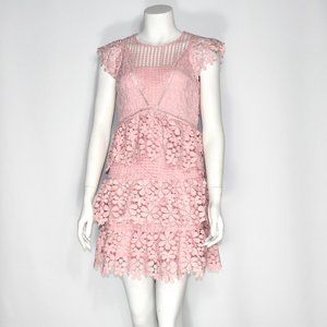 Ina Pink Lace Crochet Dress